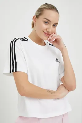 Хлопковая футболка adidas цвет белый | ANSWEAR.ua