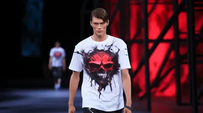 Купить Мужская футболка хлопковая с принтом Skull от PHILIPP PLEIN в Киеве|  Одежда бренда PHILIPP PLEIN.