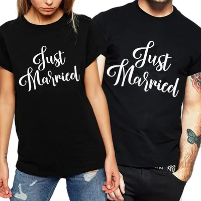 Парные футболки \"Just Married\" (ID#296481894), цена: 495 ₴, купить на  Prom.ua