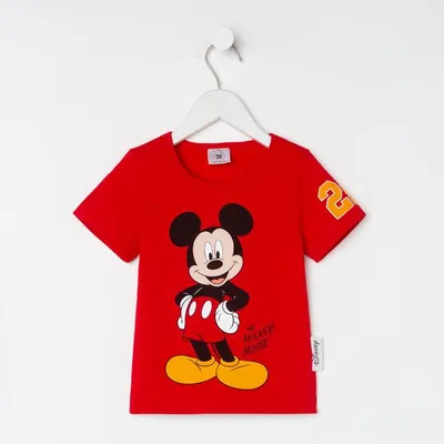 Купить футболка детская Mickey Микки Маус, рост 86-92, красный, цены на  Мегамаркет | Артикул: 100050547795