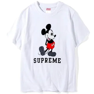 Белая футболка Supreme Mickey Mouse