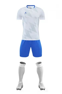 Футбольная форма KELME Short sleeve football suit 8151ZB1003-481 цвет  голубой черный купить в Москве, цена