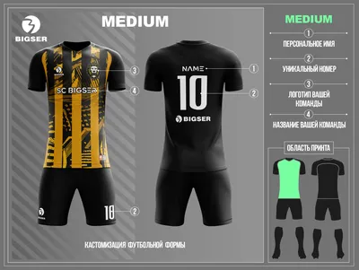 Пошив футбольной формы в Москве на заказ с нанесением фамилии, номера и  логотипа