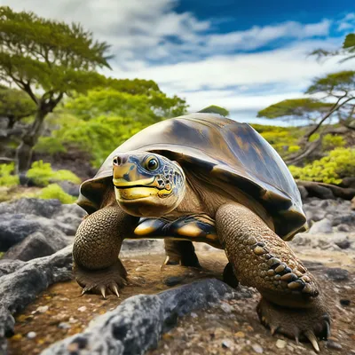 гигантская галапагосская черепаха на острове изабела Стоковое Фото -  изображение насчитывающей естественно, гигантско: 215701014
