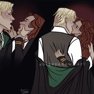 abigeyedow.art | dramione | Гермиона грейнджер, Милые пары, Драко малфой