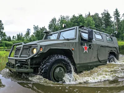 Samara, Russia - May 5, 2018: High-mobility vehicles GAZ-2330 Tigr is a  Russian 4x4, multipurpose, all-terrain infantry mobility vehicle in  camouflage Stock Photo - Alamy