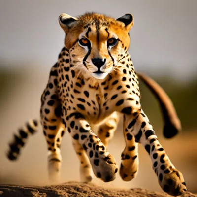 Гепард в прыжке» — создано в Шедевруме