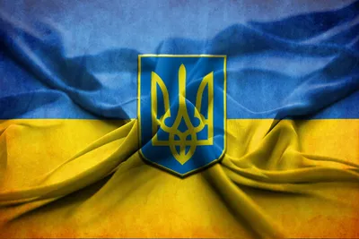 Флаги герб Украины жёлтый и синий - обои на рабочий стол