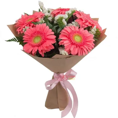 Букет цветов «Розовые герберы» купить в интернет-магазине Кубань-Букет по  цене 2 690 руб..