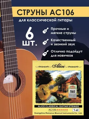 Нейлоновые струны для классической гитары, набор струн 6 шт Goodz 27696434  купить за 351 ₽ в интернет-магазине Wildberries