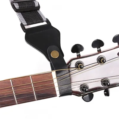 Черный кожаный ремень-держатель для гитары, безопасный замок для  акустической электрической классической гитары, аксессуары для басов,  шейный ремень для гитары - купить по выгодной цене | AliExpress