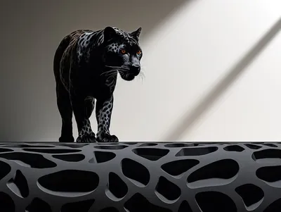 Чёрная пантера+белые пятна, …» — создано в Шедевруме