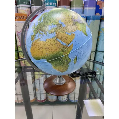 ᐉ Глобус Атлантис с подсветкой и двойной картой на деревянной подставке 30  см