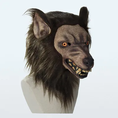 Black/Brown Plush Wolf Headdress Lifelike Werewolf Mask Cosplay Animal Mask  | eBay