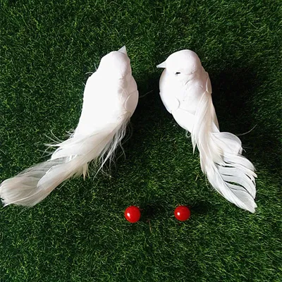 Белый голубь, перо из пеноматериала, искусственный любовник, фотоптицы,  домашний сад, Свадебный декор, имитация птицы, модель, реквизит для  рождественской елки | AliExpress