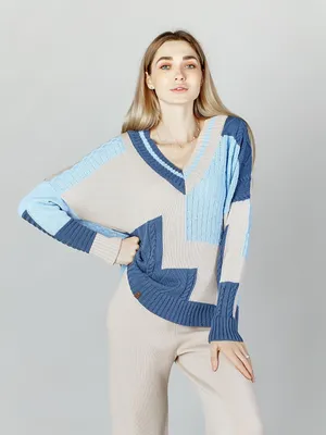 Голубой свитер с рваностями (арт. 44984) ♡ интернет-магазин Gepur