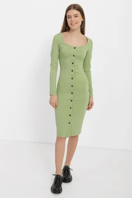 Миди платье фуксия с квадратным вырезом горловины ⭐ Магазин женской одежды  ТМ AZURI