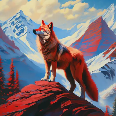 Горный пейзаж горный волк красиво …» — создано в Шедевруме