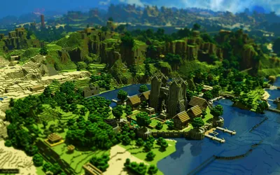 Город в Minecraft обои для рабочего стола, картинки и фото - RabStol.net