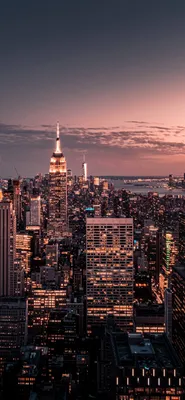 Обои Нью-Йорк, Эмпайр Стейт Билдинг, город, облако, небоскреб для iPhone X  / XS бесплатно, заставка 1125x2436 - скачать картинки и фото