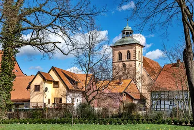 Картинки Германия башни Hornburg Ветки Здания Города