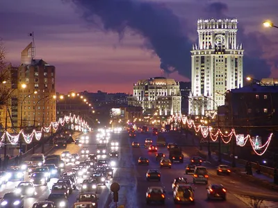 Фотографии Москвы - фотография Москва вечерняя. Высотка. - сайт о Москве и  гостиницах Москвы.