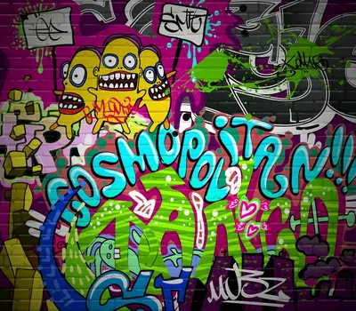 Обои граффити (дизайн- Гранж хип-хоп). Артикул 10002625.