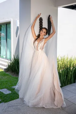 Свадебное платье в греческом стиле, свадебное платье с длинными рукавами,  иллюзионным декольте, кружевным лифом и Боковым Разрезом, свадебные платья  | AliExpress