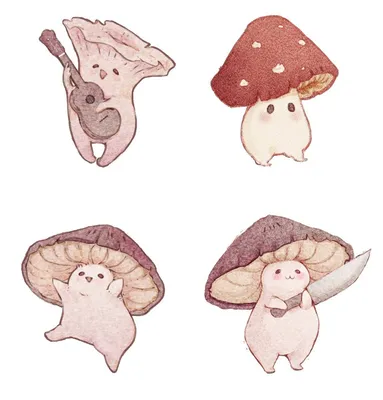 Милые рисунки грибов для срисовки - 66 фото