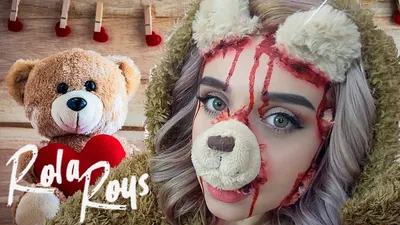 ДЕВУШКА- МЕДВЕДЬ🐻Evil TeddyGirl💔🐻МАКИЯЖ+ГРИМ НА ХЕЛЛОУИН💔Scary bear  face/Rola Roys - YouTube