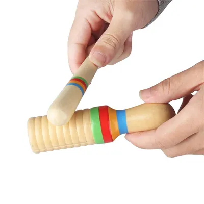 Красочный деревянный гуиро-эхолот с стук-палкой орф инструмент для детей  детская музыкальная игрушка - купить по выгодной цене | AliExpress