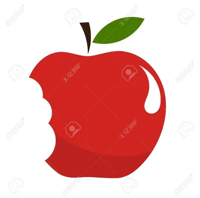 Откусанное яблоко рисунок - 76 фото