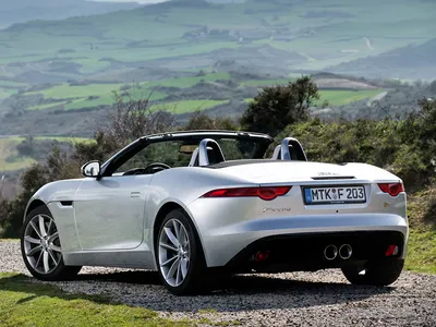 Picture Jaguar F-Type S Cabriolet Silver color Cars Back view