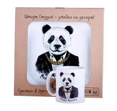 Купить Набор чашка и тарелка «Мишка Япончик», цена 426 грн — Prom.ua  (ID#1388804555)