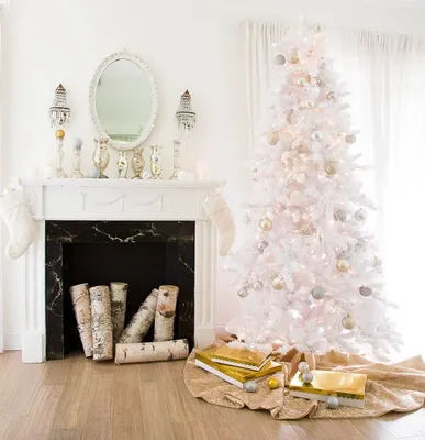 Белая новогодняя елка - идеи и фото декора | Дизайн в стиле Прованс -  французский стиль кантри в вашем доме