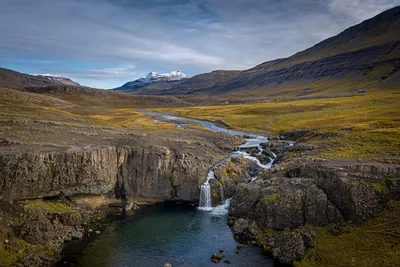 Картинки Исландия Skorhagafoss Природа Водопады река