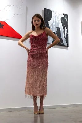 Платье со шнуровкой на груди из итальянского шифона. Модный дом Ekaterina  Smolina