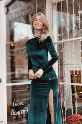 Изумрудное платье в пол с разрезом на ножке: цена 750 грн - купить Платья и  сарафаны женские на ИЗИ | Полтава