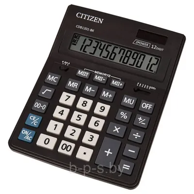 Калькулятор настольный 12-разрядный CITIZEN CDB-1201 BK: продажа, цена в  Минске. Калькуляторы от \