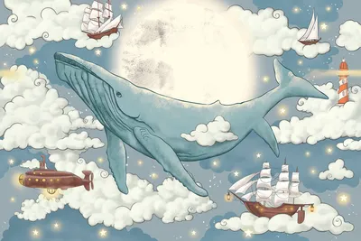 Купить Дизайнерские обои Песня для кита артикул kids-85 | интернет-магазин  Details