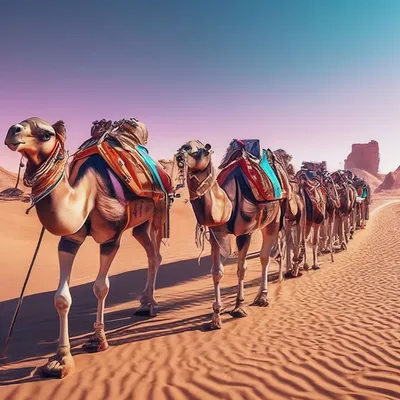 🐫🐫🐫🐫🐫. , караван верблюдов …» — создано в Шедевруме