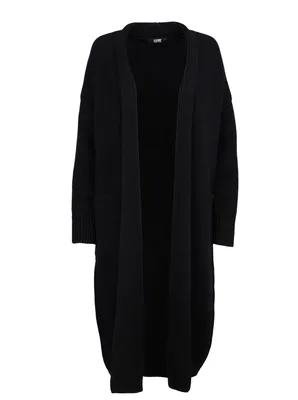 Women's Cashmere Chunky Long Cardigan Black - Gobi Cashmere