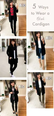 5 Ways to Wear a Black Cardigan - Cyndi Spivey | Black cardigan outfit,  Black cardigan, Black pants work