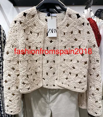 ZARA NEW WOMAN OPEN KNIT CROCHET CARDIGAN LIMITED EDITION ECRU XS-S,M-L  2142/009 | eBay