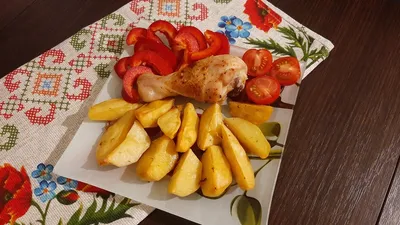 Запечённый картофель с курицей