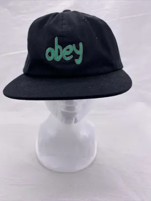 OBEY 6 Panel Hat Black Snap back Streetwear Adult Cap Green Purple  Embroidery | eBay