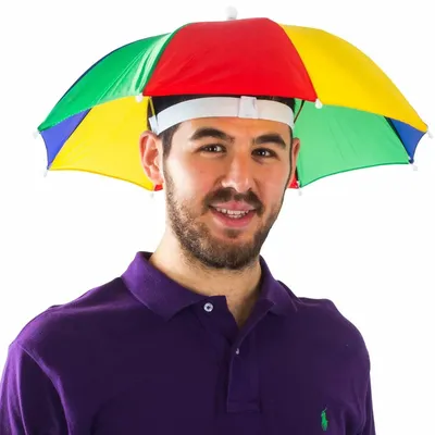 2 UMBRELLA HATS - Head Band Cap Rain Sun Shade Sports Beach - Kids to  Adults | eBay
