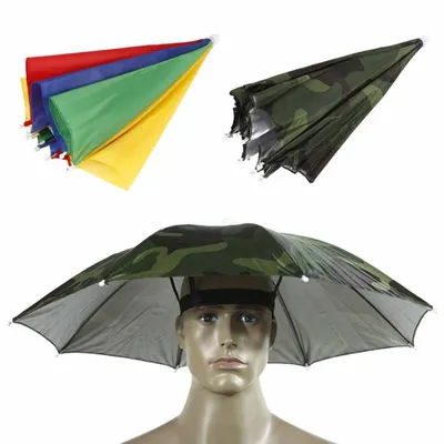 Reginary 3 Pieces Fishing Umbrella Hat 30 inch Adjustable Head Umbrella  Foldable UV Protection Umbrella Cap for Golf Camping Beach Gardening  Sunshade Outdoor Adults Kids