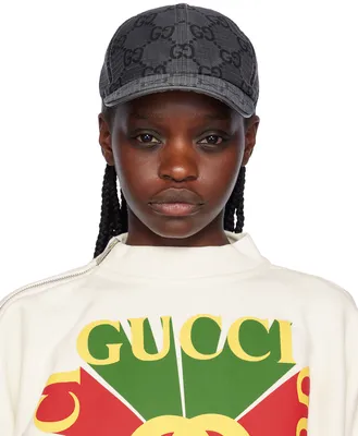 GUCCI Leather-trimmed cotton-blend canvas-jacquard baseball cap |  NET-A-PORTER