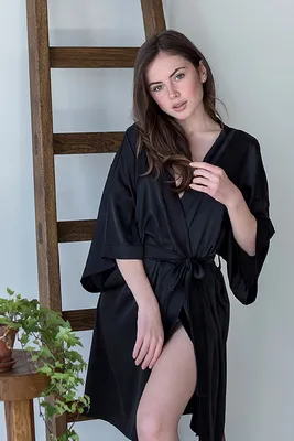 женский халат кимоно Черный 1449 Женские халаты - атласные, кимоно,  прозрачные